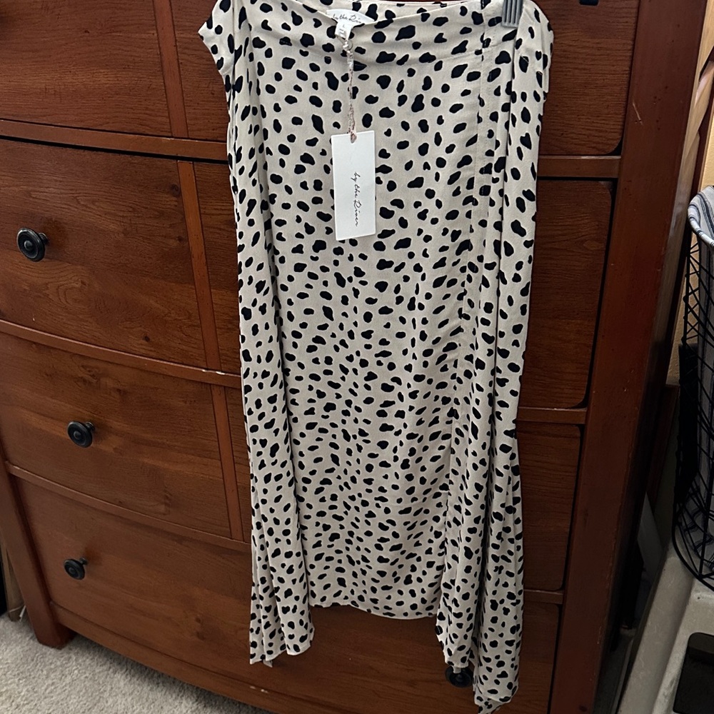 Asymmetrical Black and Cream Skirt
